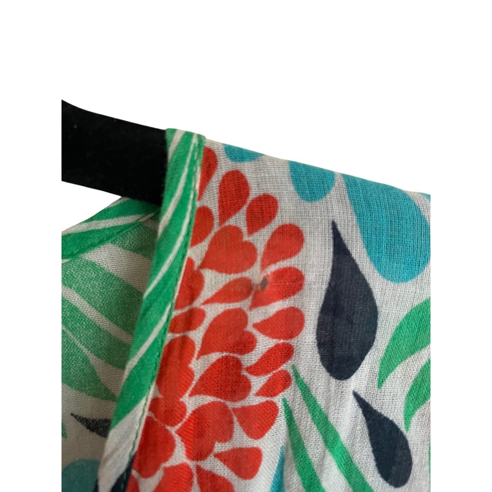 Milly New York Floral Kaftan Midi Dress Beaded Green P Blue 8 Resortwear Luxury - Picture 10 of 10